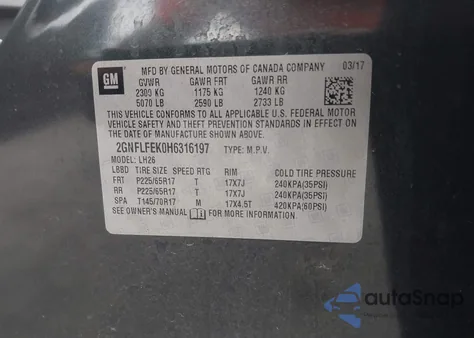 2017 Chevrolet Equinox Lt from USA, damaged, VIN 2GNFLFEK0H6316197